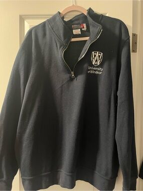 University of Windsor Navy Quarter-Zip Pullover Sweatshirt